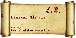 Liszkai Mária névjegykártya