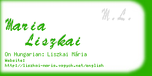 maria liszkai business card